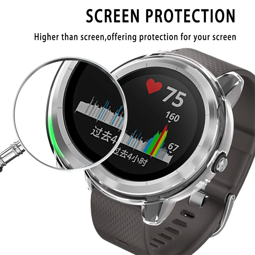 Защитный чехол для Garmin Vivoactive 3, ультратонкое покрытие, ТПУ, защитный корпус диаметром 45,4 мм, защитный чехол для часов