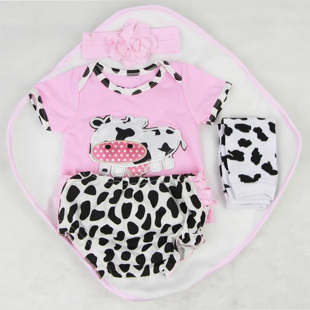 Reborn Baby Girl Dolls Outfit Dress for Sale Wear Fit For 55 cm 57 cm Baby Doll Four Piece Set