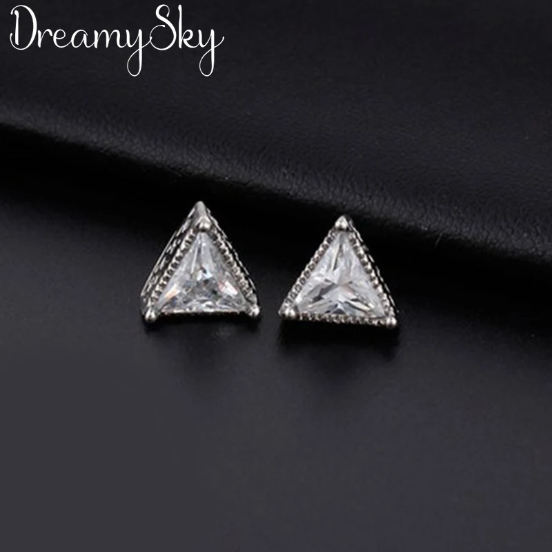 

Summer 925 Sterling Silver Triangle Zircon Earrings For Women Bridal Wedding Jewelry Ladies Earrings Pendientes oorbellen