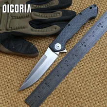 DICORIA Carbon fiber ZT 0999 Tactical Flipper knives S35VN blade Carbon fiber+Titanium handle folding knife camping EDC tools
