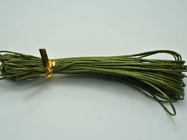 100 м оливково-зеленый из вощеного хлопка Бисер шнур 1 мм для браслет Цепочки и ожерелья