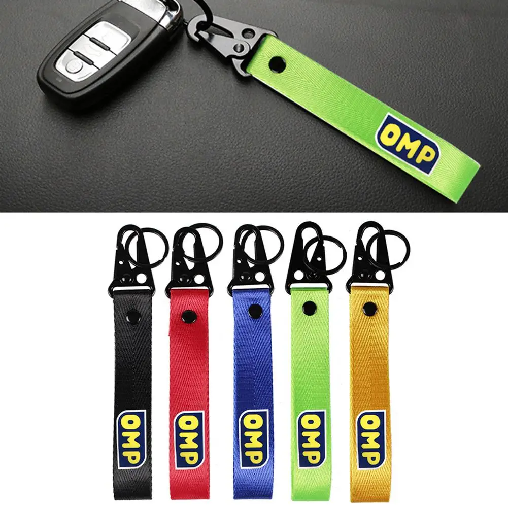 

Painting Cellphone Lanyard Racing Car OMP Keychain ID Holder Mobile Strap Key Ring Motorcycle Pendant Backpack Decoration