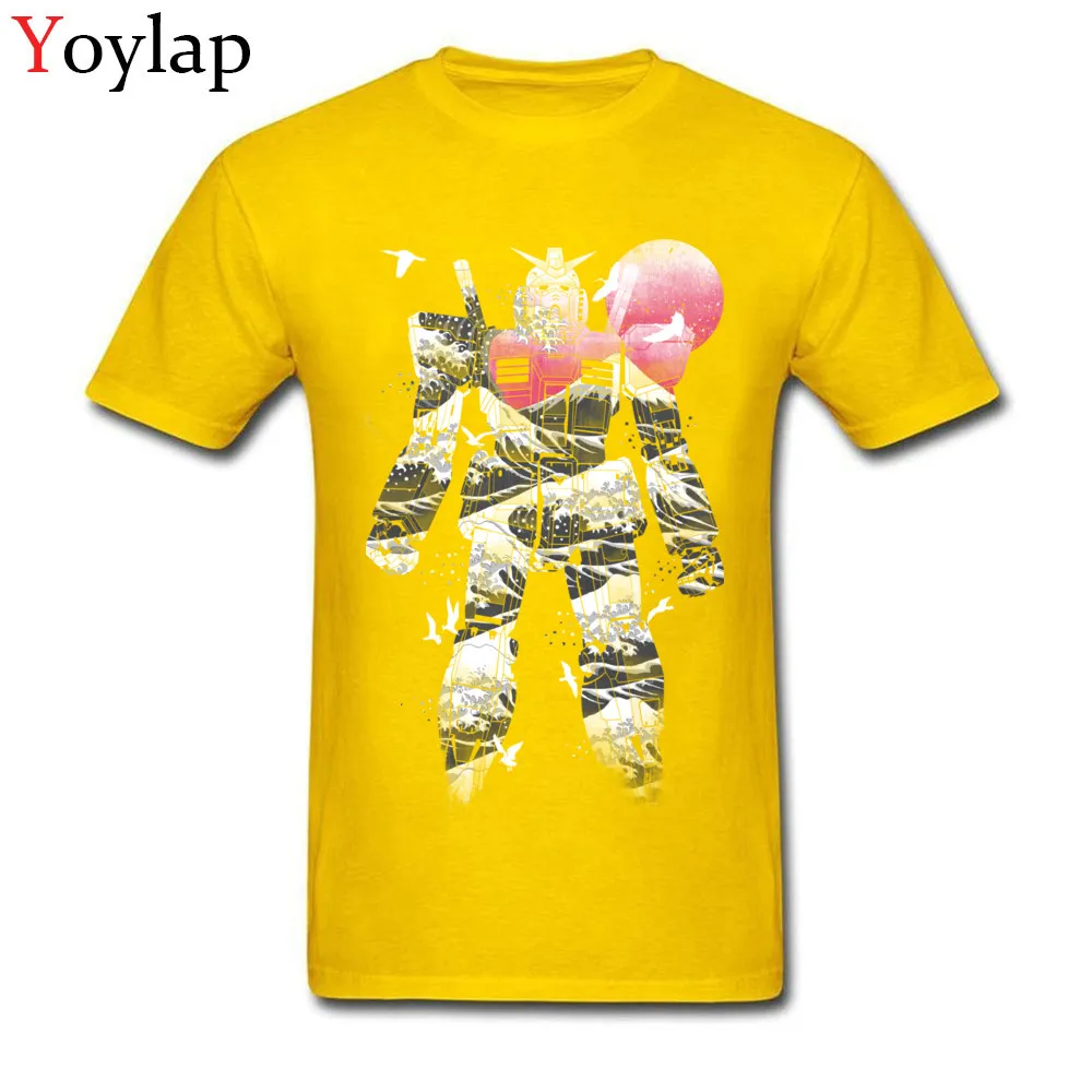 Casual Tops Tees for Men Funky Summer Fall Crew Neck 100% Cotton Short Sleeve T-Shirt Anime Wave Cool Tee-Shirt Top Quality yellow