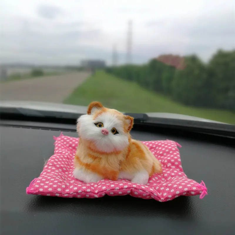 Car Ornaments Simulation Kitten Cats Dashboard Decoration Lovely Cat