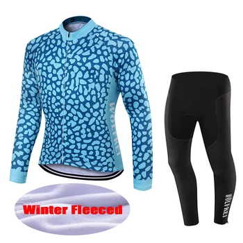 

2020 New WOLFKEI Winter Thermal Fleece Cycling Jersey long tights set bike Clothing Maillot Ropa Ciclismo for men women #WK2565