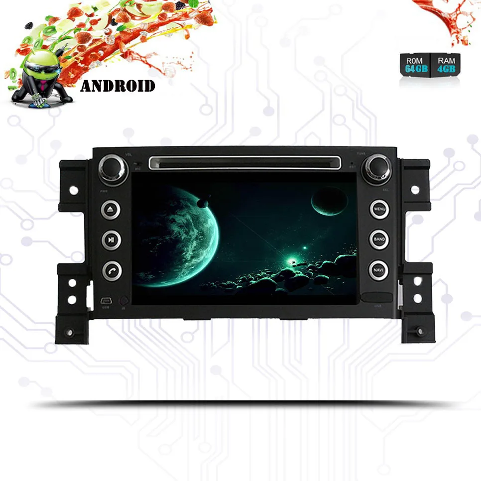 Best Android 9.0 4+64G Octa Core Car DVD player for Suzuki Grand Vitara 2006-2013 Wifi 3/4G GPS BT Radio 4GB RAM Navigation Head Unit 3
