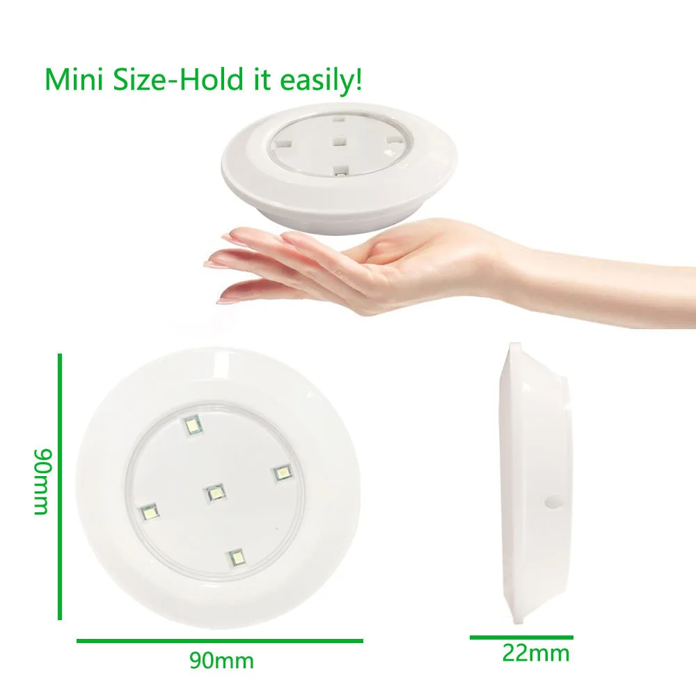 Night Light Led Remote Control 5 LED Cabinet Light Wireless Spot Light Stick-On Anywhere Tap Night Lamps Battery Not Included