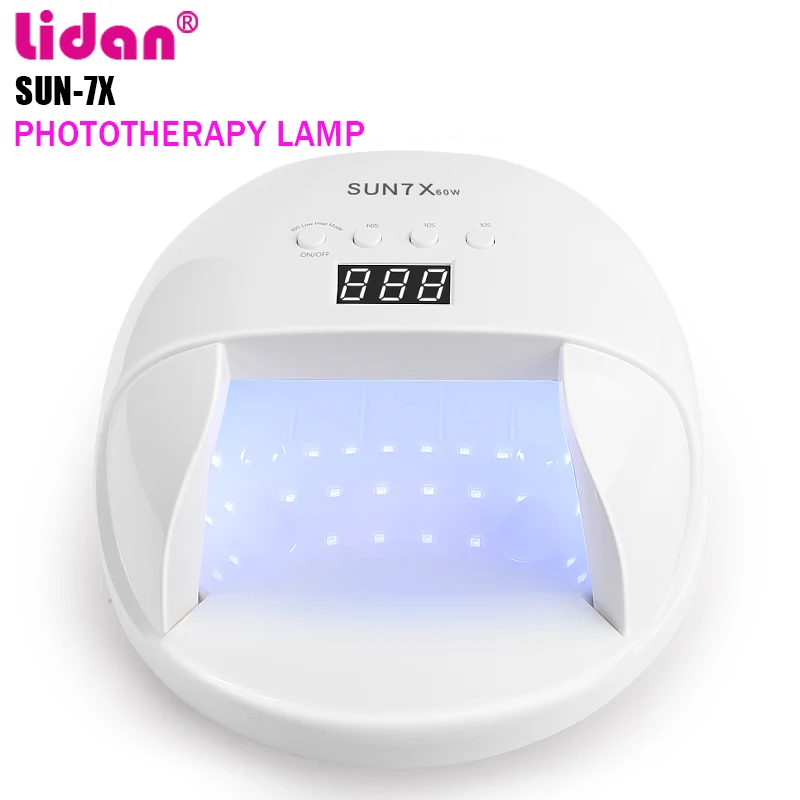 

LIDAN SUN 7X 60W High Power Nail Dryer 30 Beads Lampara UV LED Dual Light Source Timer Switch Followers +3% discount