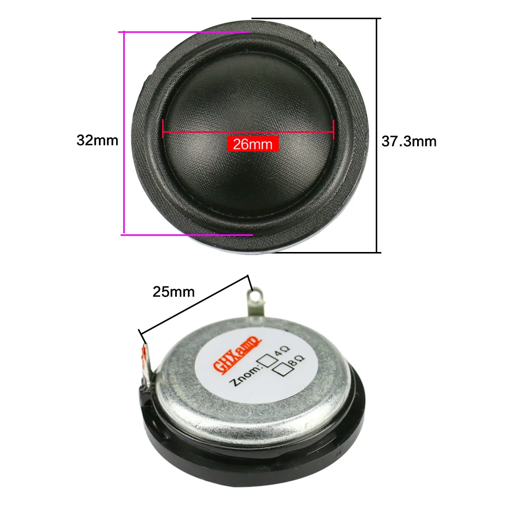 GHXAMP 1,5 дюймов с ультратонкой оправой 37 мм купол Шелковый твитер Неодимовый 25 core звукопоглощающий хлопок 4Ohm 15 Вт ВЧ Динамик чистый звук сладкий, комплект из 2 предметов