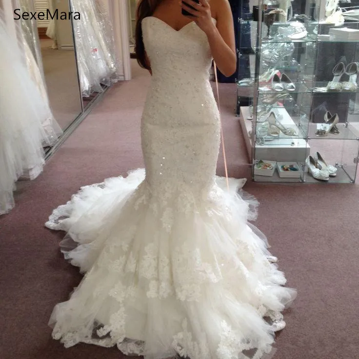 vintage-sweetheart-lace-wedding-dresses-layered