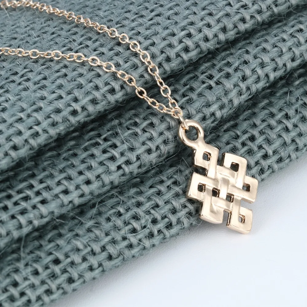 

CHENGXUN Infinity Knot Pendant Necklace Women Eternity Love Gold Buddhism Jewelry Birthday Girls Gifts,