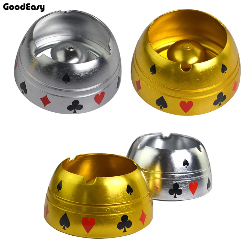 Золотой и серебряный металлический сплав Deluxe Alu. Пепельница для покера Texas Hold'em Poker цветы пепельница