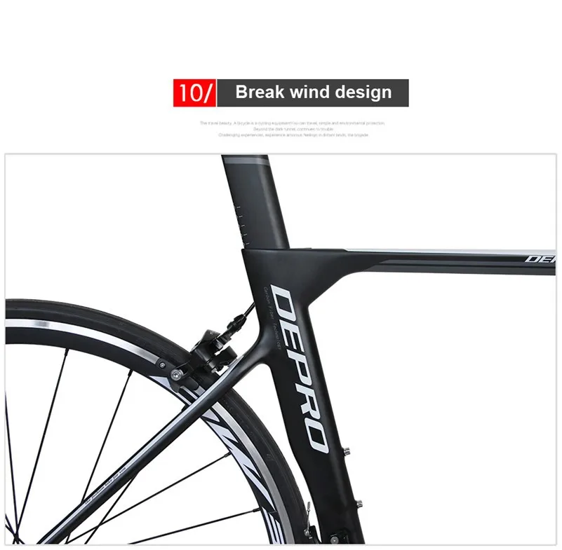 Best 2017 DEPRO R1-500-EB-22SM Complete Bicycle Presented Pedal 700C Carbon Fiber Frame 22 Speed Bicycle 8KG Road Bike 15
