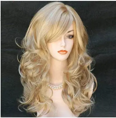 

Fashion women Long Wavy Blonde Wigs Sexy Ladies Wigs/wig Cosplay Wigs