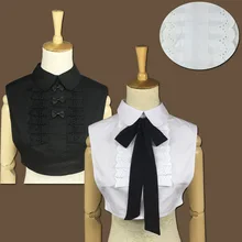 Ild галстук-бабочка хлопок удобные кружева темперамент женская рубашка ложный воротник