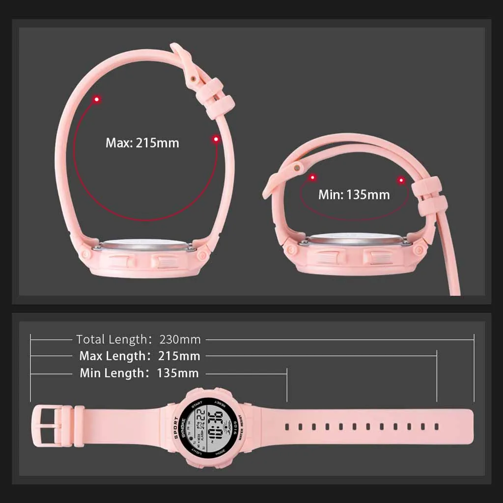 hello kitty women Fashion watch kids Colorful Luminous Multi Function Cherry Powder Electronic Watch children zegarek dzieciecy