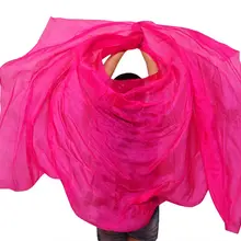 Шелк танец живота вуаль танец шелковые вуали чистый цвет реквизит для восточных танцев шелковая шаль шарф танец живота вуаль розовый цвет 5 размеров