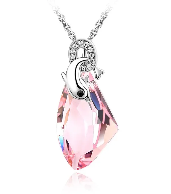 AAAA+ austrian Crystal Dolphin Pendant Necklace fashion jewelry Free drop Shipping promotion charms women girl party top quality - Image 3
