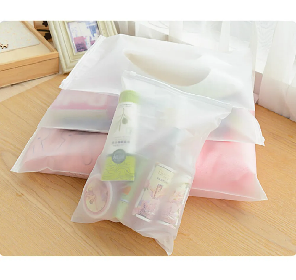 المحمولة سفر مجموعة مستحضرات التجميل الملابس الملابس الداخلية حقيبة بلاستيكية شفافة حقيبة التخزين الذاتي مختومة سستة