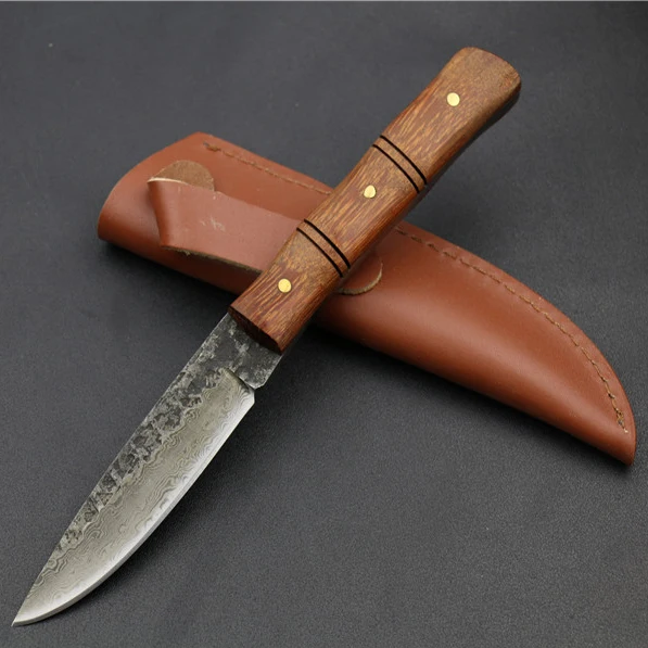 

High Quality 58-60HRC wood handle hunting fixed knife outdoor camping survival tool tactical utility knives