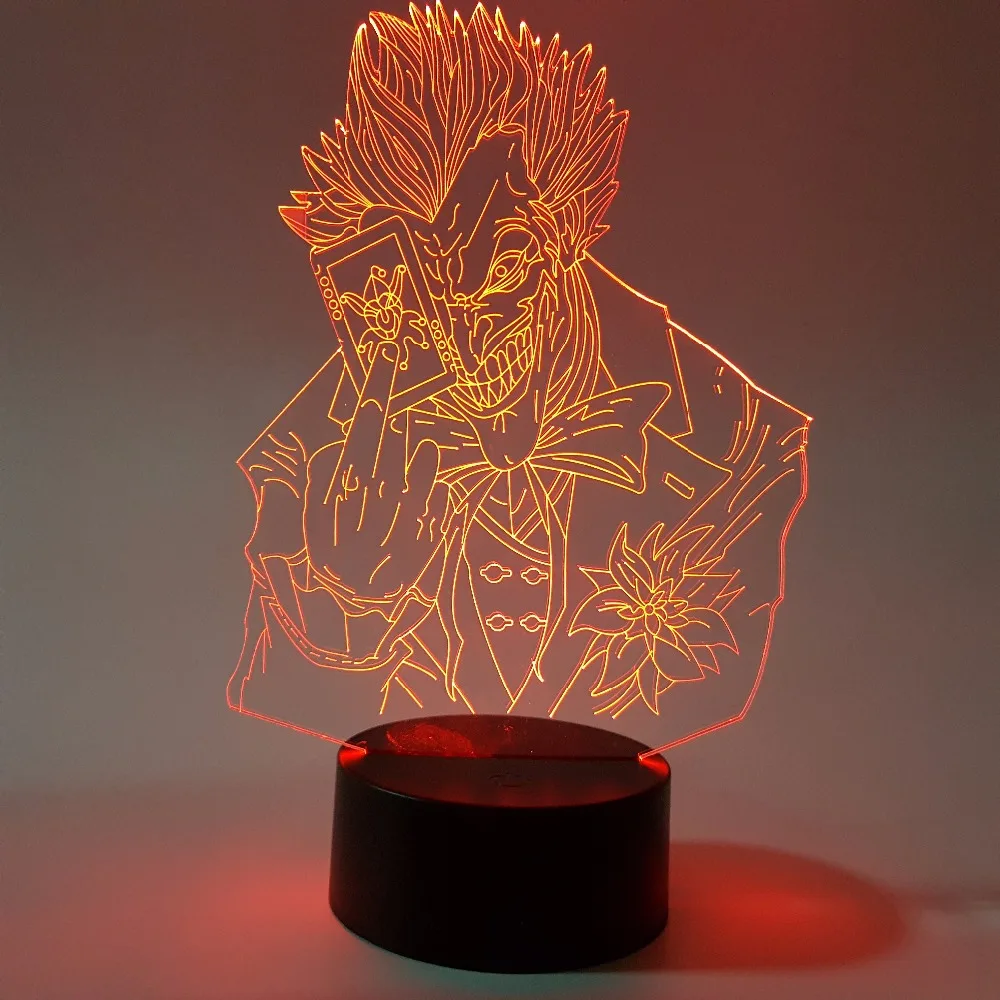 Бэтмен Джокер светодиодный 3d-ночник RGB Изменение визуальной иллюзии светодиодный светильник отряд самоубийц фигурка Джокер Новинка свет для подарка