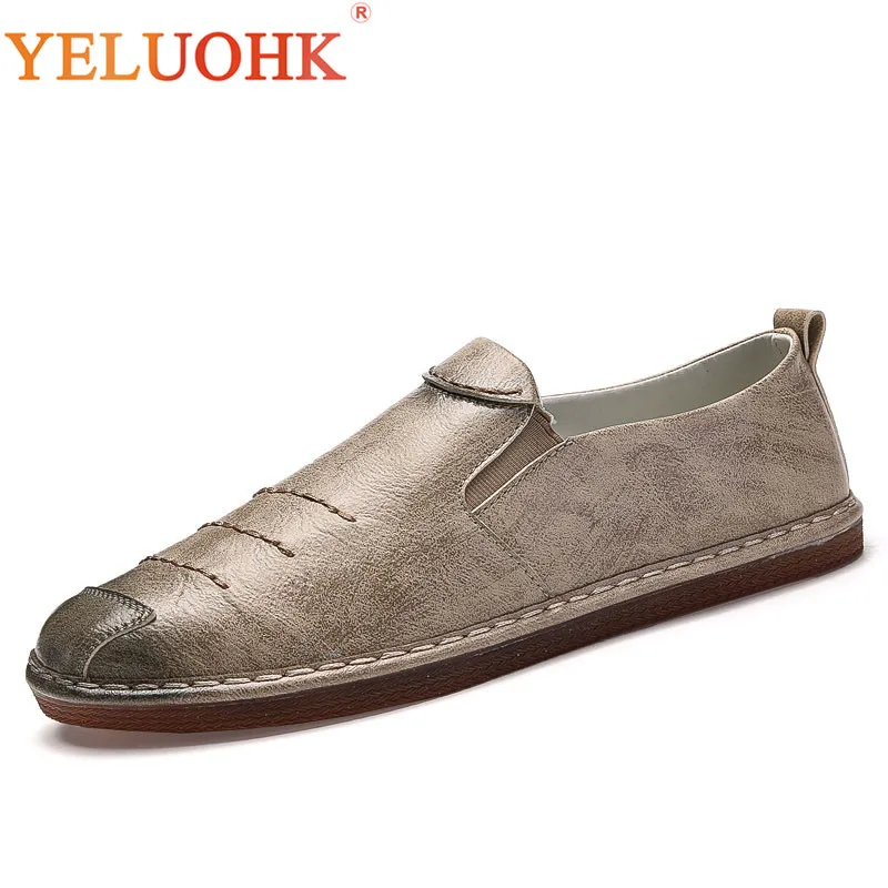 

Handmade Men Shoes Leather Slip On Soft Breathable Men Loafers Comfortable 2019 Spring Shoes Man Leather