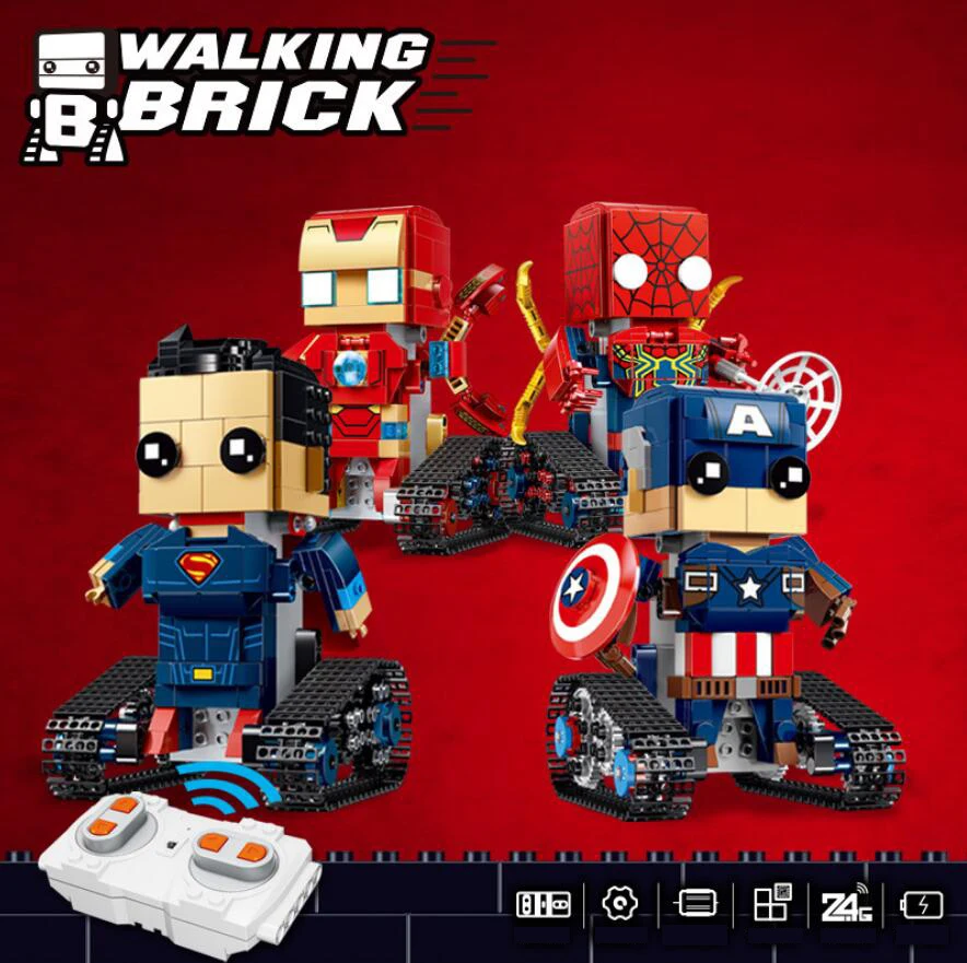 

2.4Ghz radio remote control marvel hero Tracked vehicle avenger superman ironman spiderman captain america head block rc toy