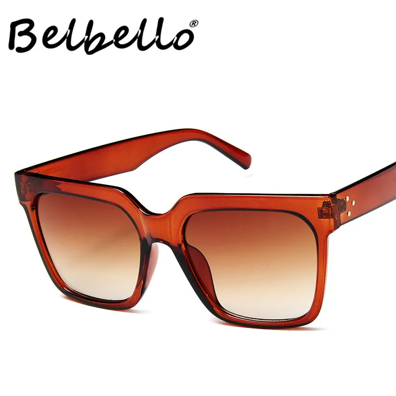Belbello Vintage Sunglasses Square Women Sunglasses Women Big Frame Fashion Sunglasses Mens Popular Trend Retro Sunglasses UV400