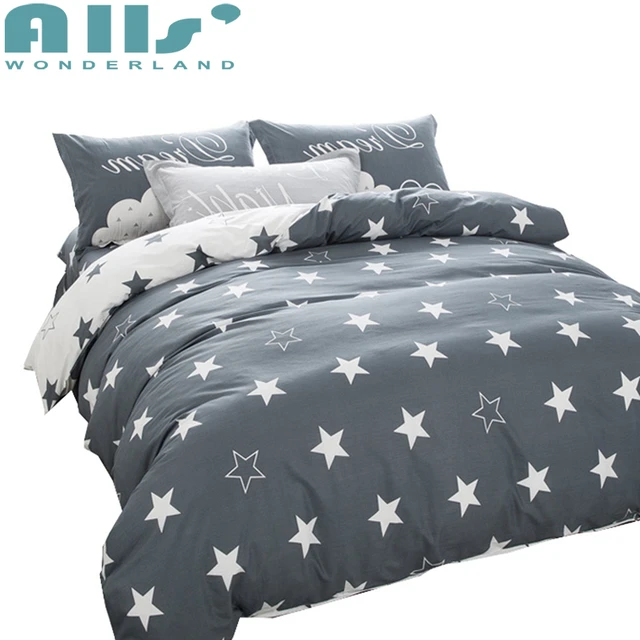 Bedding Sets Black And White Star Print 100 Cotton Twin Double Bedding Sets Black And White Star Print 100 Cotton Twin Double Queen Duvet Cover Bed Sheet Pillows Bedline For Boys Boyfriend
