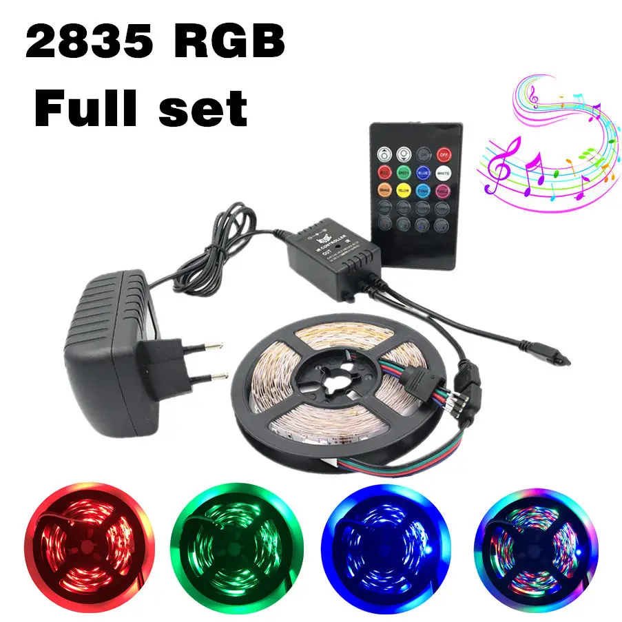 Светодиодная лента 2835 5 м светодиодсветильник RGB гибкий музыкальный контроллер 12