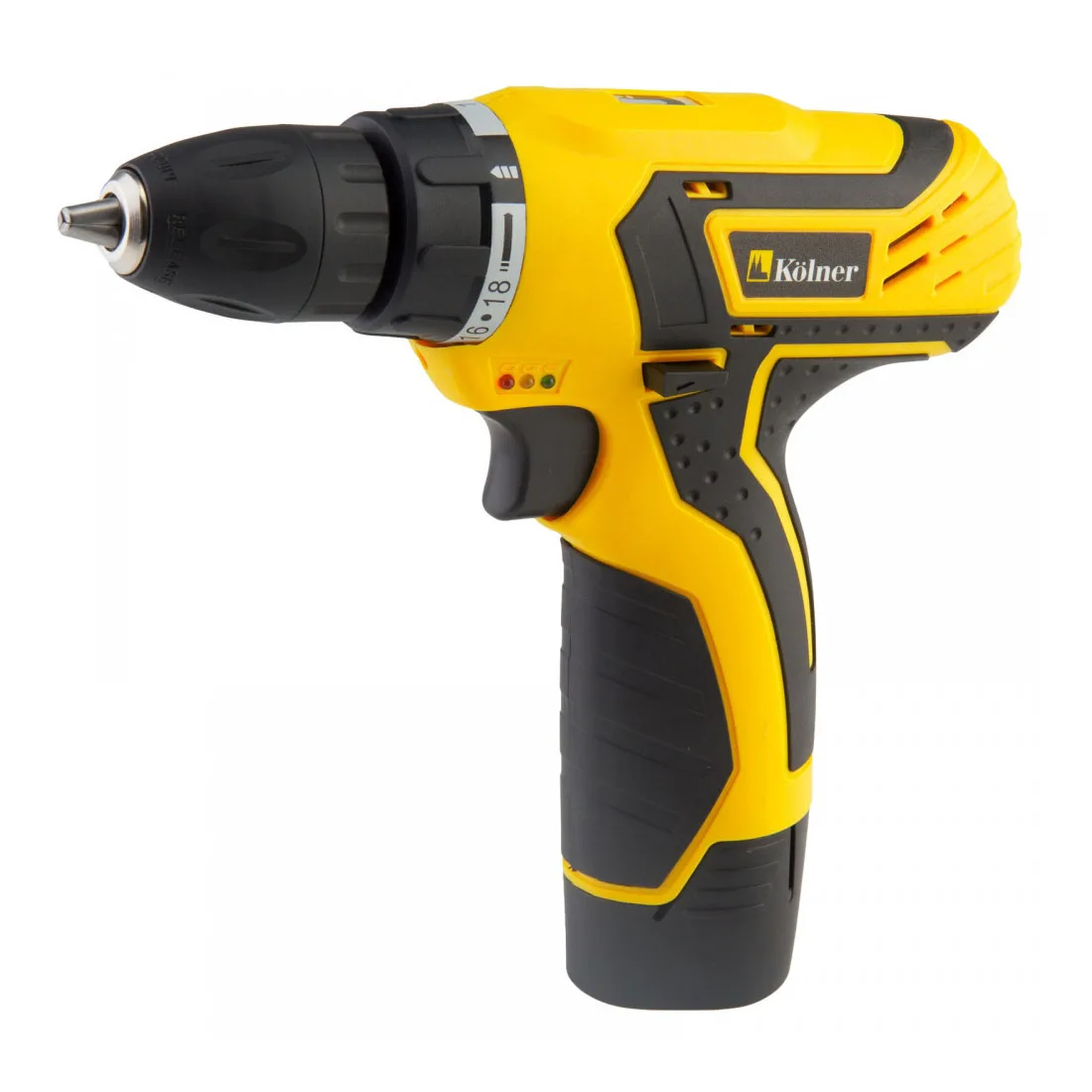 Дрель-шуруповерт аккумуляторная Kolner KCD 10,8L (Аккумулятор Li-Ion 10,8 В, энергоемкость 1,3 Ач, макс крутящий момент 16 Нм, диаметр сверления дерево 16 мм, вес 1 кг)
