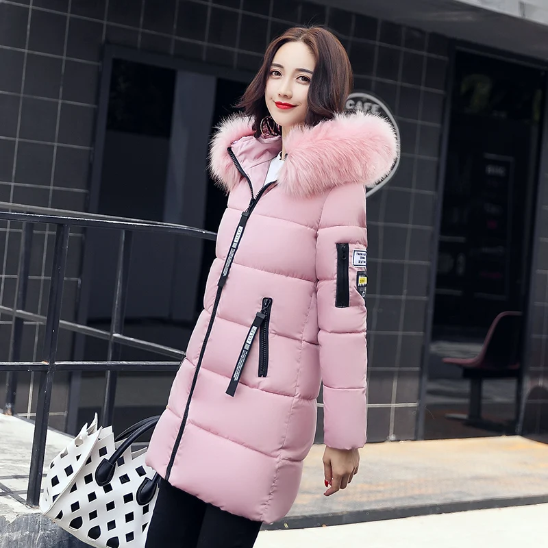 Hiver army burgundy Rembourré Longue Fausse Pardessus Veste green Manteaux Parkas Green Mlinina Col pink Femmes Le Fourrure Black gray Chauds En Bas Capuchon 2018 Épaississent Vers red Coton white Manteau À b6gyf7