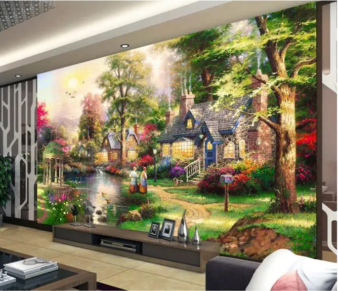 

3d wallpaper custom mural non-woven wall sticker European country building river scenery painting photo 3d wall murals wallpaper