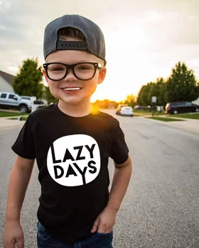 

Summer Baby Boys T-shirt for Girl Tops Summer Lazy Day Letter Short Sleeve Outfits Kids Tees Shirt Tops Children Shirts Clothing