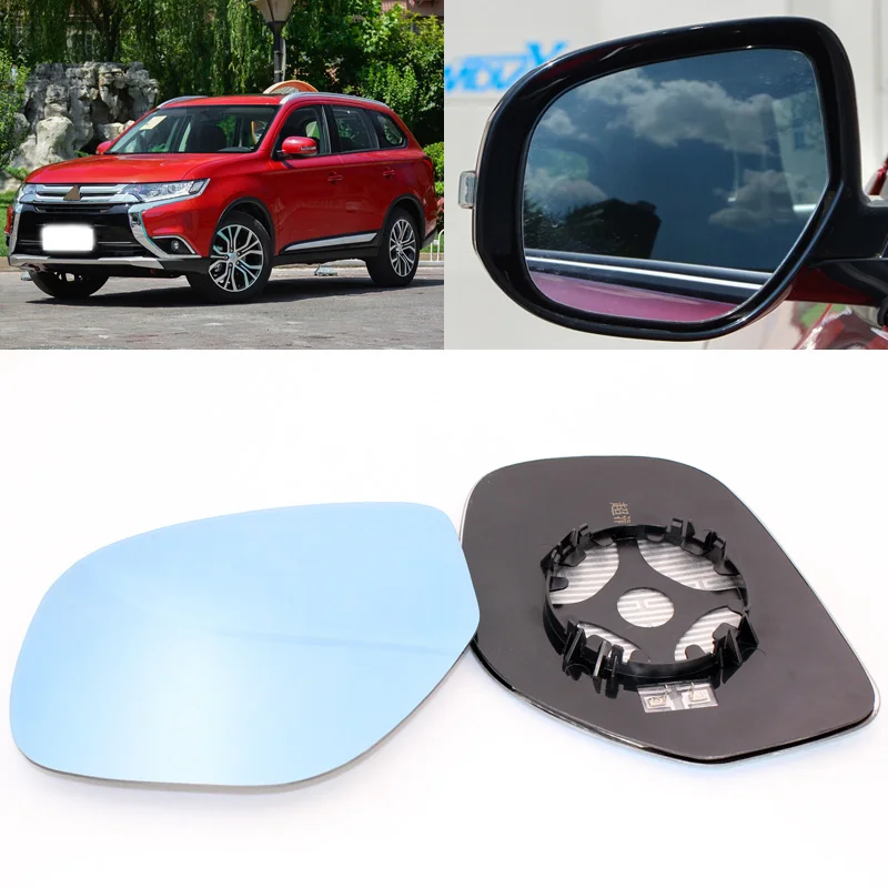Зеркало бокового вида для Mitsubishi Outlander 2004-2017 синее стекло с подогревом основания 1