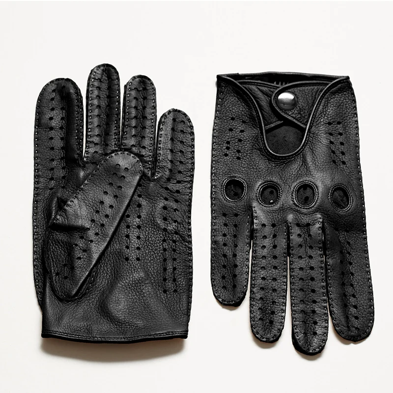 Mens Genuine Leather Gloves Sheepskin Gloves Driving For Male mens leather gloves