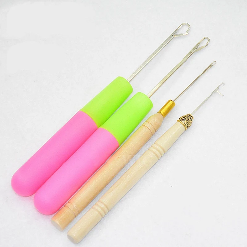 

1pcs Plastic Crochet Braid Needle Feather Hair Extension Tools Wig Hook Needle Threader Knitting Hair Crochet Needles