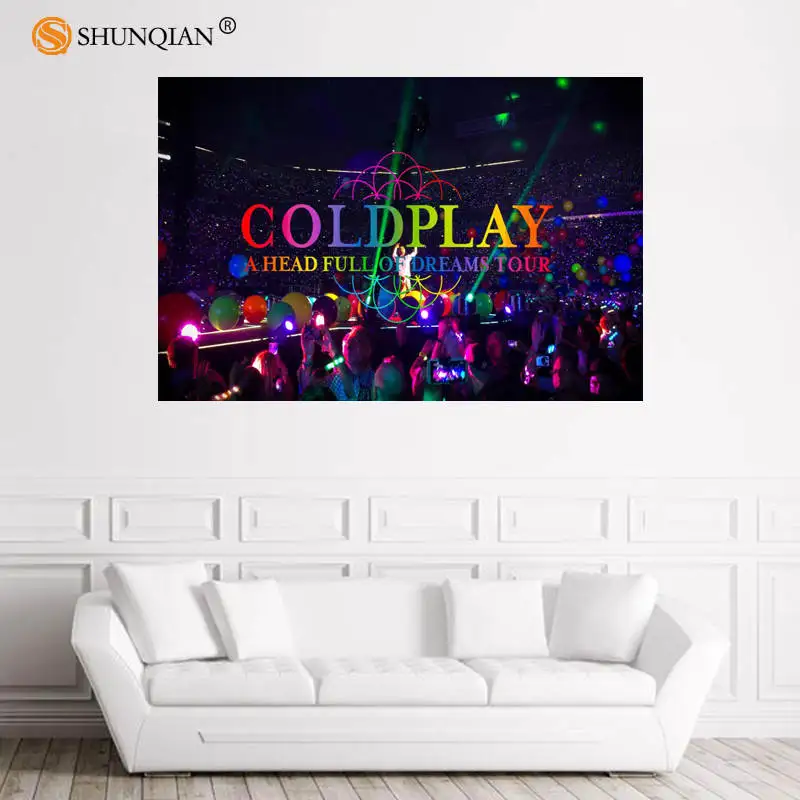 

Nice Coldplay Poster Custom Satin Poster Print Cloth Fabric Wall Poster Print Silk Fabric Print Poster 18-1-30