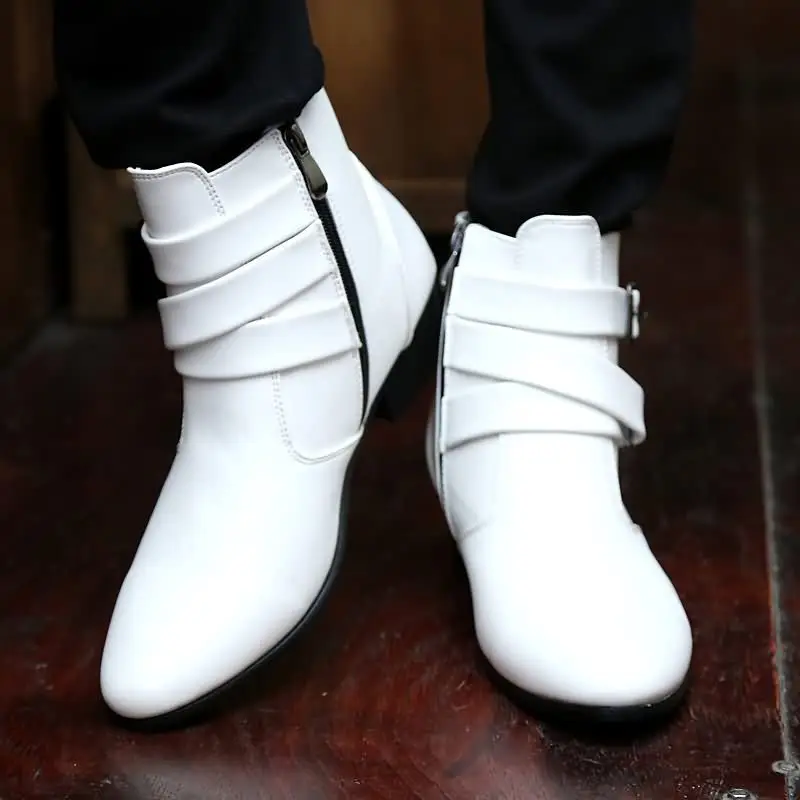 deslizamento white Choque Couro black Botas Absorção Altas Outono Dos Homens Tamanho De Não Brown Pregos Inverno 46 Size39 Sapatos Com Grande Backcamel Casuais w6qB7