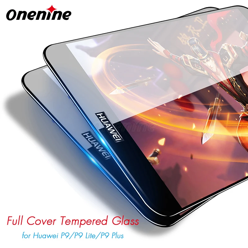 

Onenine 3D Curved Premium Tempered Glass Screen Protector for Huawei P9 P9 Lite P9 Plus 2017 Full Cover Glass Film 2.5D P9lite