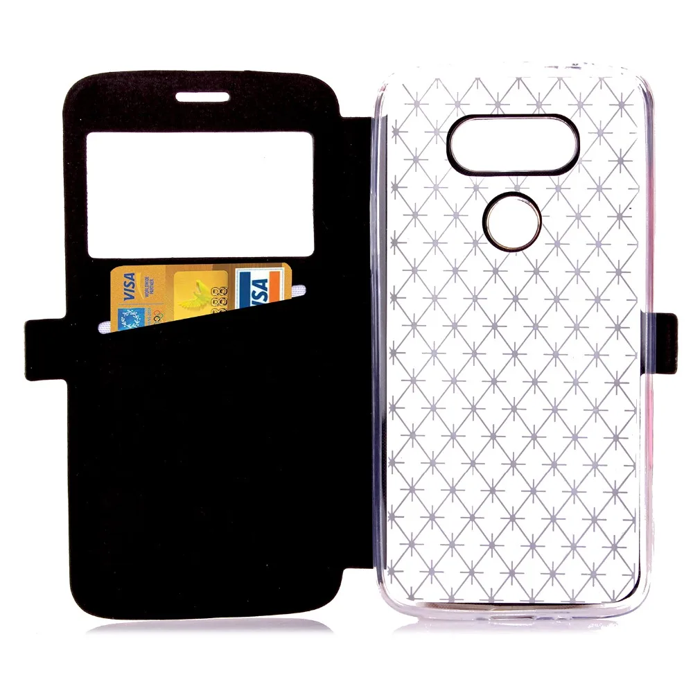 

New Genuine Leather Card Holder Stand Magnetic Flip Cases Window Wallet TPU Cover Phone Case For LG G5 H830 H840 H850 coque