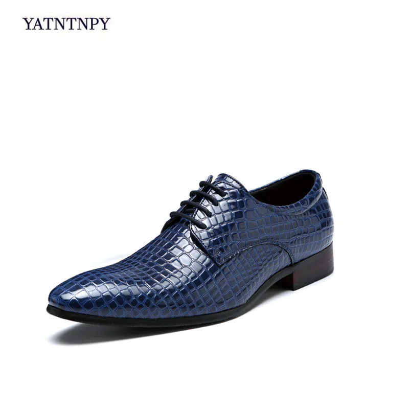 

YATNTNPY Big size leather Casual shoes Pu leather Loafers shoes, Man Lace flat England shoes ,comfortable platform shoes moccas