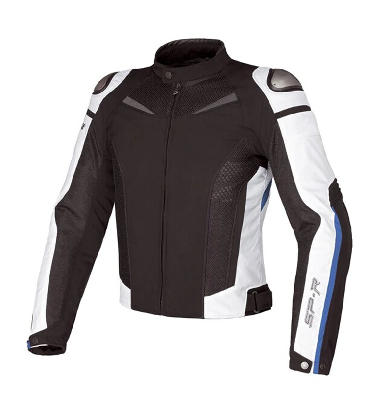 Dain супер скоростная Мужская текстильная мотоциклетная куртка SPR гоночная куртка с протекторами и ветрозащитной подкладкой - Color: Blue