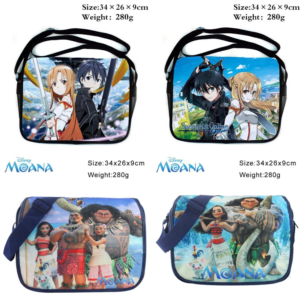 

New Arrival: Cartoon Sesame Street, Moana, Sword Art Online Polyester Aslant School Satchel/Crossbody Messenger Shoulder Bag