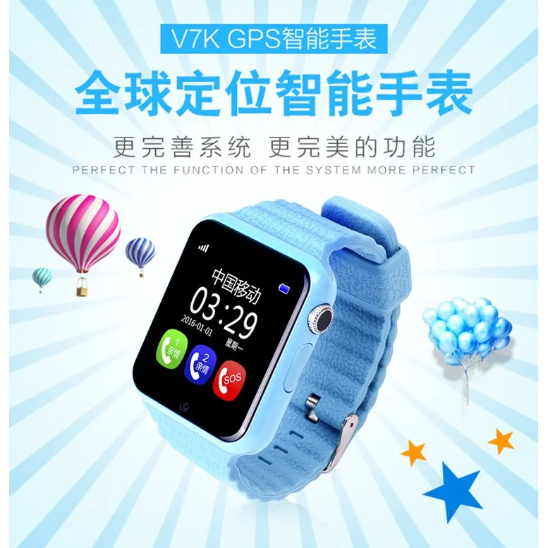 С камерой V7k GPS Смарт часы детские SOS местоположение вызова Devicer трекер для детей