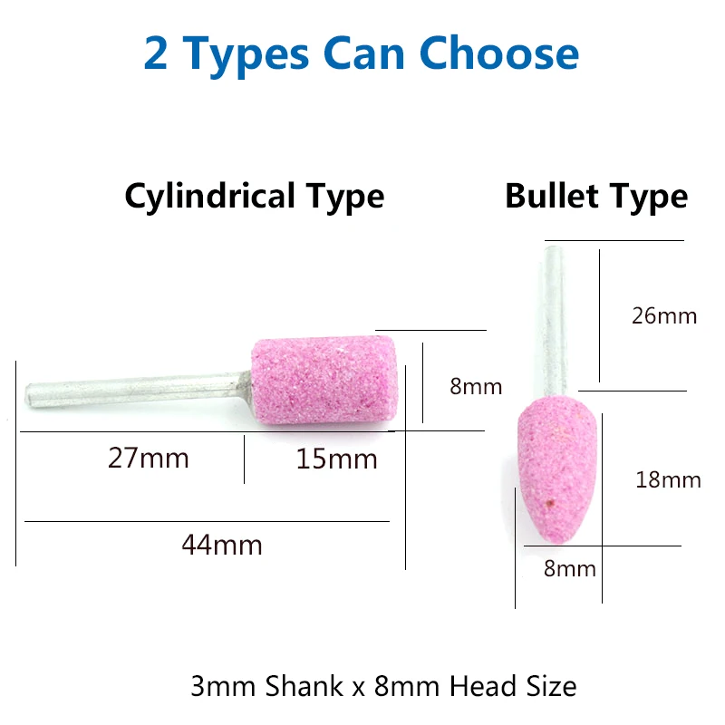 10 шт. Полировка шлифовальный камень точки колеса головки абразивного монтажа камень цилиндрический для Dremel роторный мощность ногтей сверло инструменты