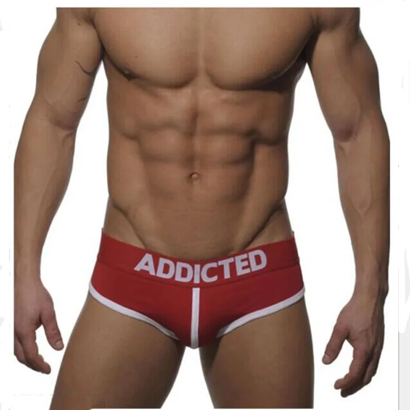 Stripe Brand ES ADDICTED Gay Men Underwear Briefs Cotton Sexy Cueca Masculina Slip Homme Shorts Mens Underpants Vetement Convex
