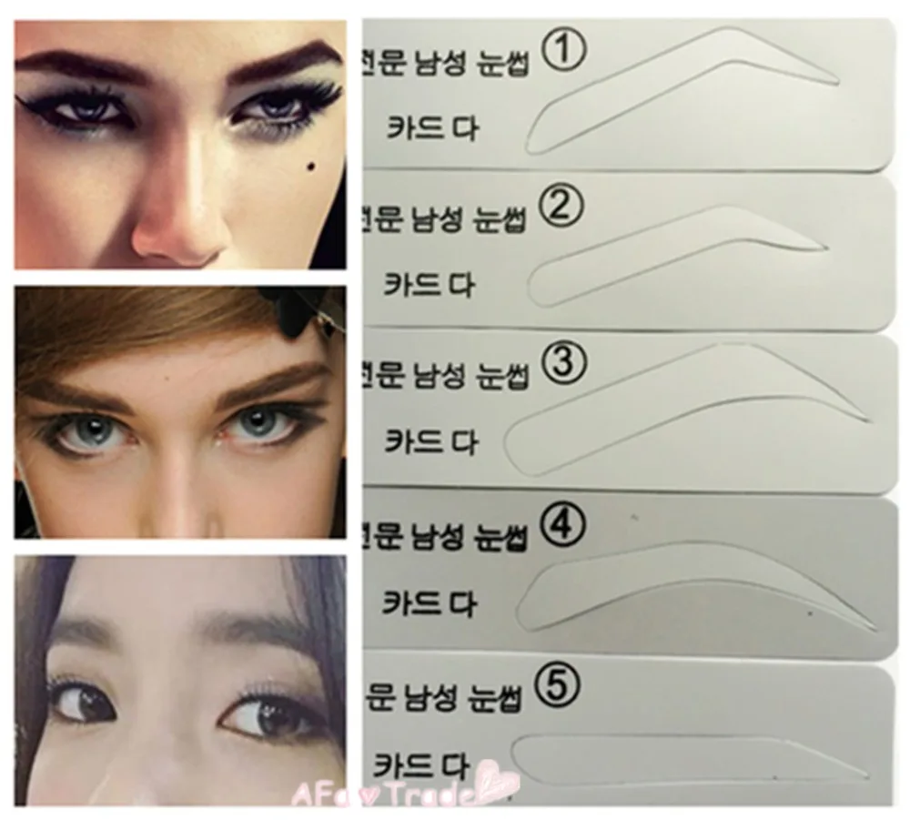

5Pcs Eyebrow Stencils 5 Types Eyebrow Stencils For Man Eyebrow Template Make up Tools Stencils