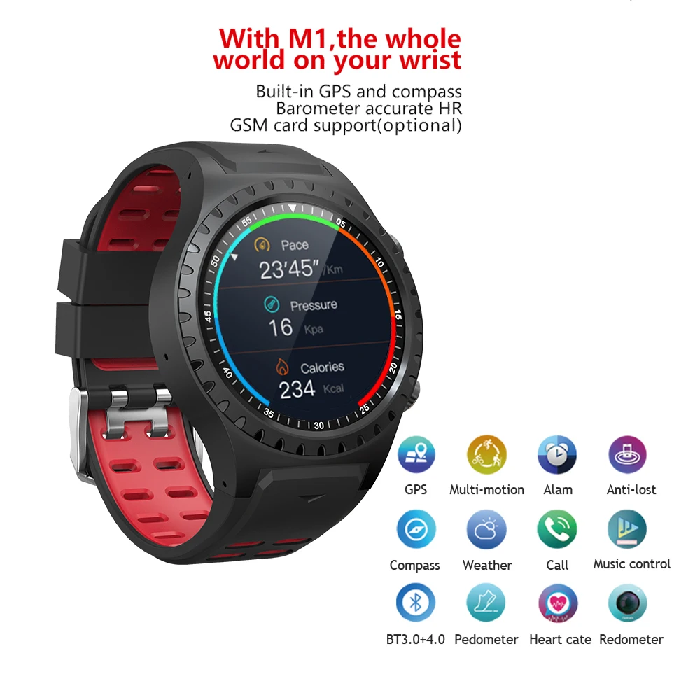 Смарт часы MTK2503 Bluetooth шагомер пульсометр GPS телефон компас спортивные мужские для