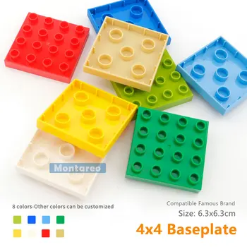 

14721 PLATE 4 X 4, 16 dots Assemble Particle Building Blocks fit Duploed Baby DIY kids Toys gift 8PCS/Lot